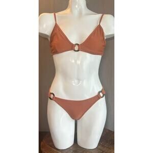 Women's Rusty Surf Bathing Bikini Set Swim Suit Dark Orange Size 8 And 12